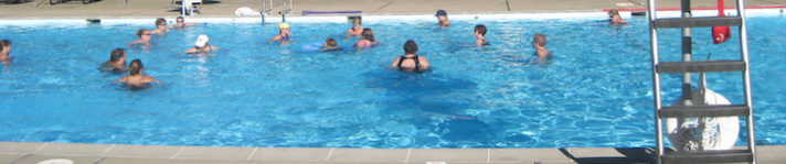 Swimmers exercising in the Ukiah City pool
