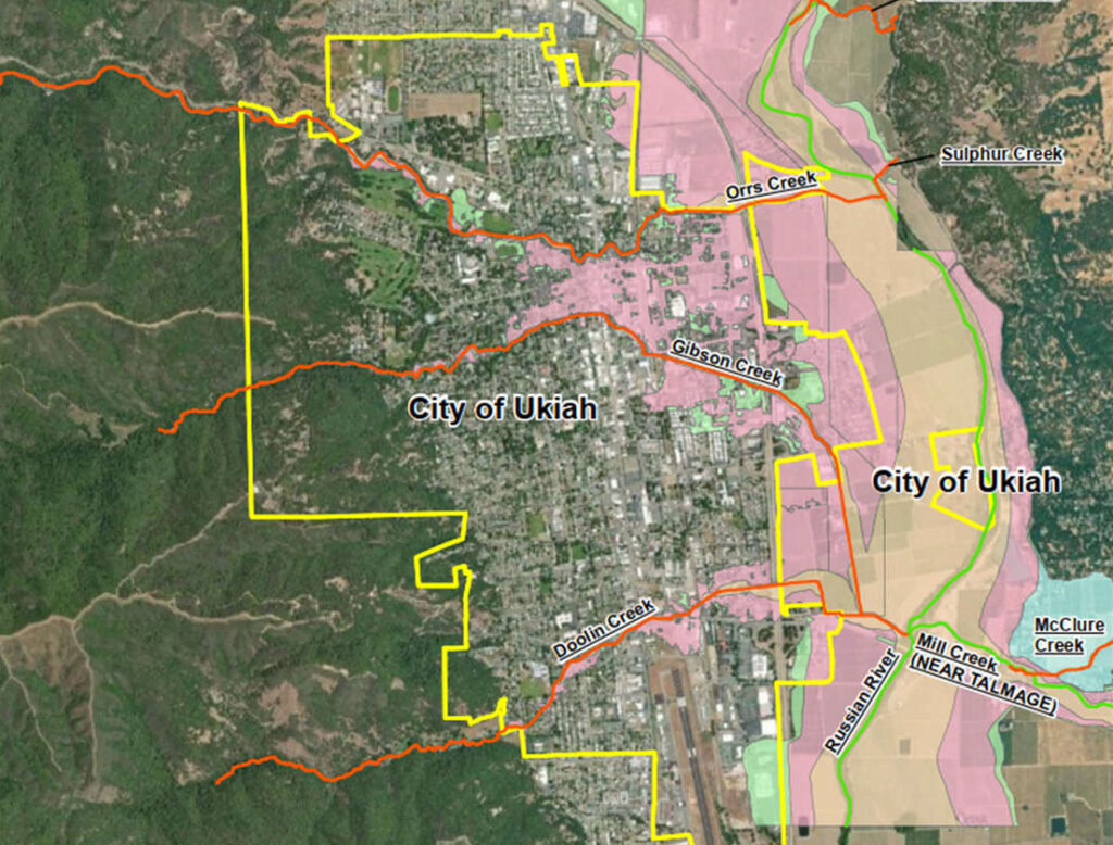 2022 City of Ukiah Preliminary FMEA Floodplain Map