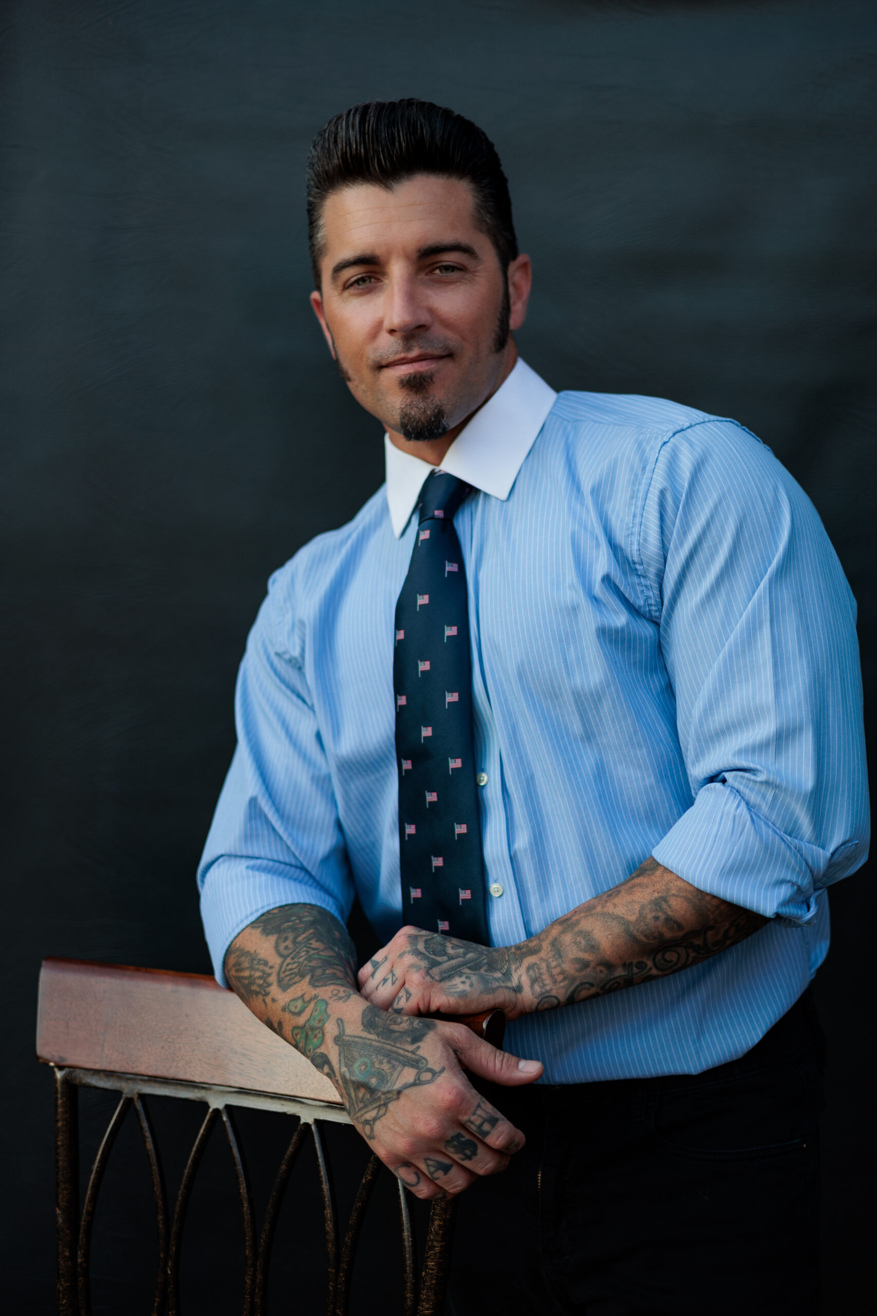 Blue shirt headshot