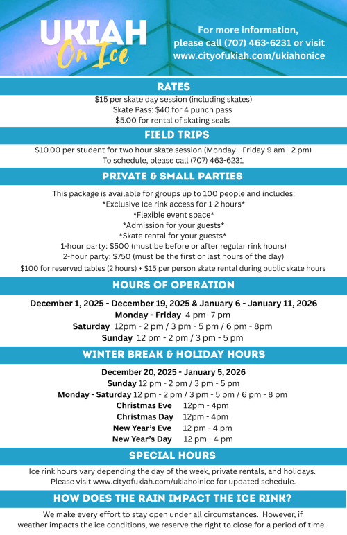 Ukiah On Ice Info 20252026